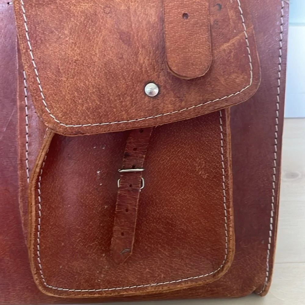 Vintage genuine Leather weekender travel bag
